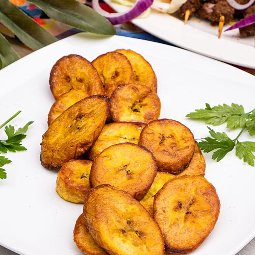 Fried plantain and sides
